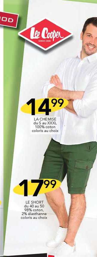 la chemise lee cooper, le short