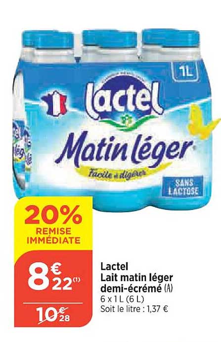 lactel lait matin léger demi-écrémé