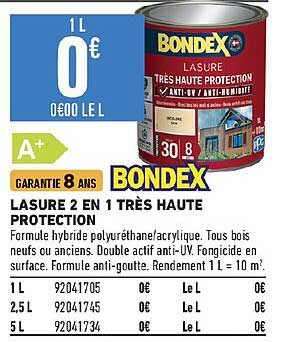 lasure 2 en 1 très haute protection bondex