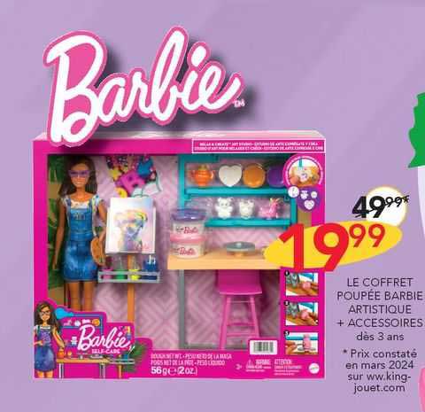 le coffret poupée barbie artistique + accessoires