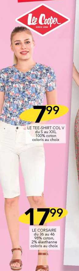 le tee-shirt col v, le corsaire lee cooper