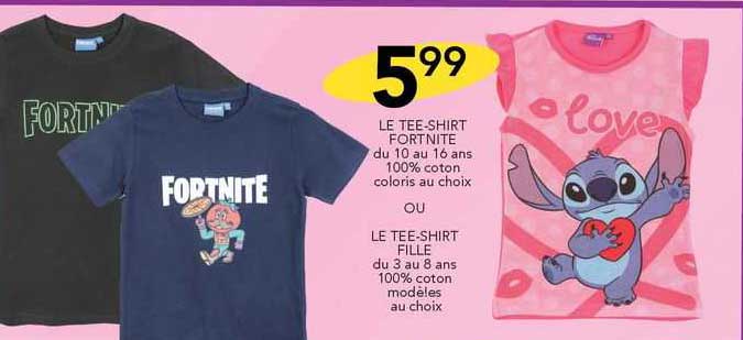 le tee-shirt fortnite, ou le tee-shirt fille