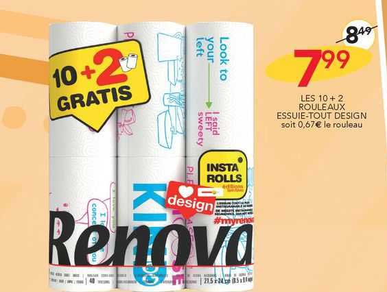 les 10 + 2 rouleaux essuie-tout design renova