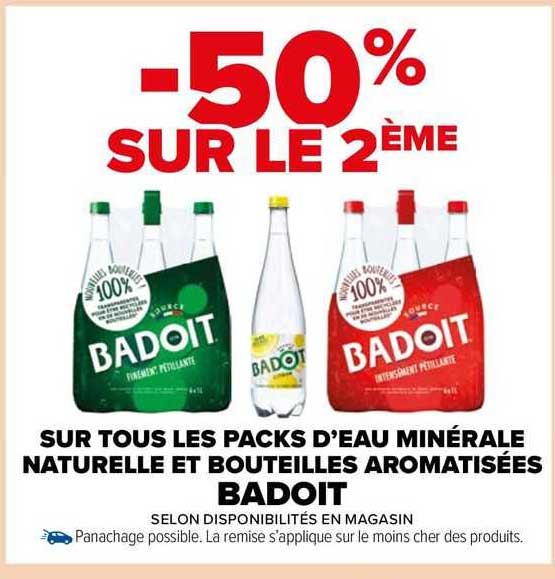 Les Packs D'eau Minérale Naturelle Et Bouteilles Aromatisées Badoit