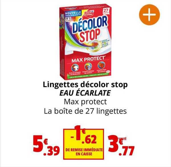 lingettes décolor stop eau écarlate