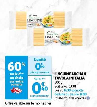 linguine auchan tavola in italia