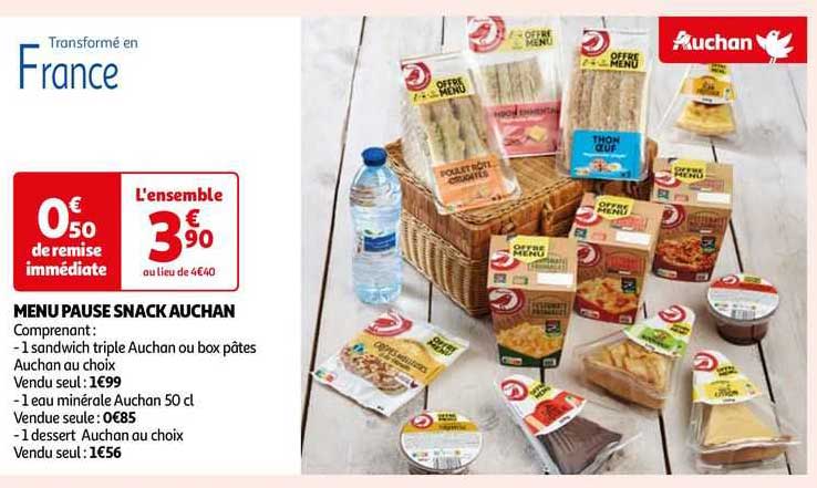 Menu Pause Snack Auchan