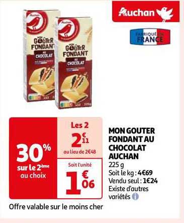 mon gouter fondant au chocolat auchan