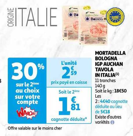 mortadella bologna igp auchan tavola in italia