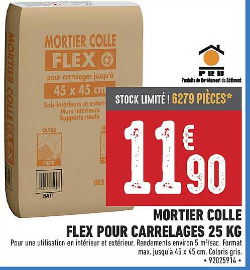 mortier colle flex pour carrelages 25 kg