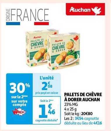 palets de chèvre à dorer auchan
