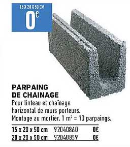 parpaing de chainage