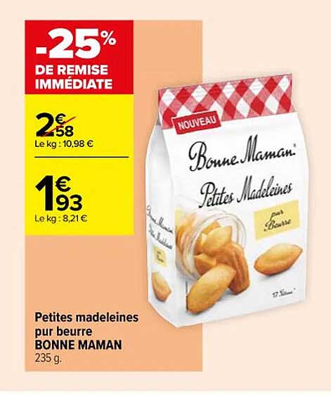 petites madeleines pur beurre bonne maman