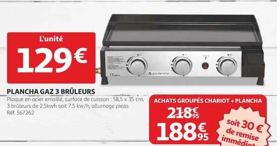 plancha gaz 3 brûleurs