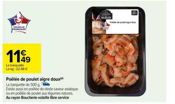 poêlée de poulet aigre doux