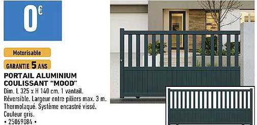 portail aluminium coulissant "mood"