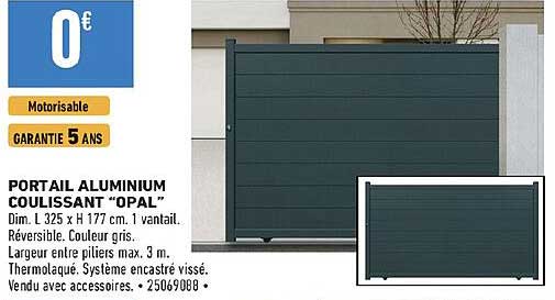 portail aluminium coulissant "opal"