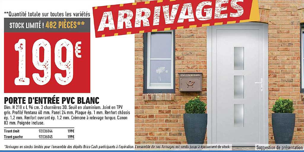 porte d'entrée pvc blanc