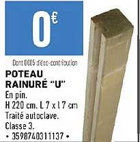 poteau rainuré "u"