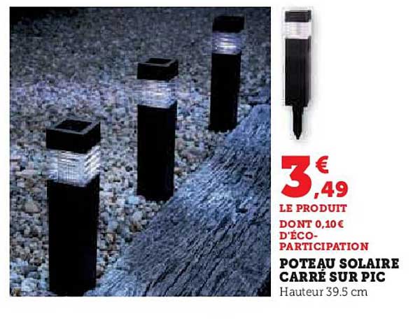 poteau solaire carré sur pic