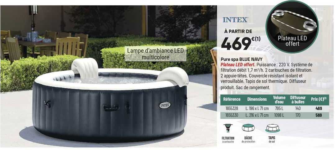 pure spa blue navy intex