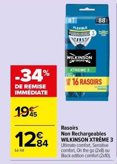 rasoirs non rechargeables wilkinson xtrême 3