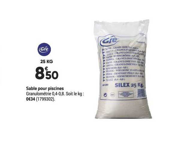 sable pour piscines gré