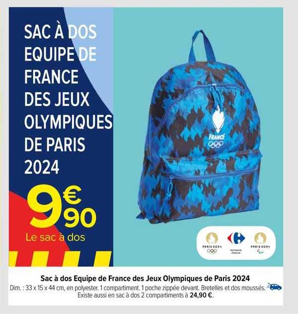 Sac à Dos équipe De France Des Jeux Olympiques De Paris 2024