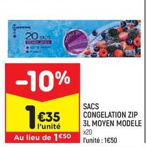 Sacs Congélation Zip 3 L Moyen Modèle