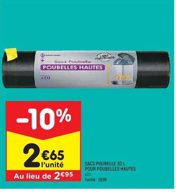 sacs poubelle 30 l pour poubelles hautes