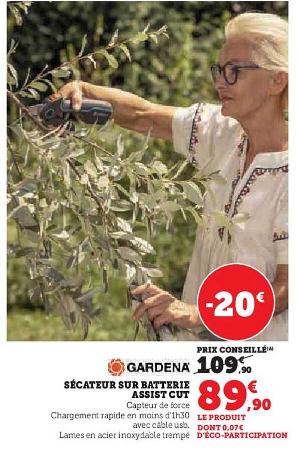 sécateur sur batterie assist cut gardena