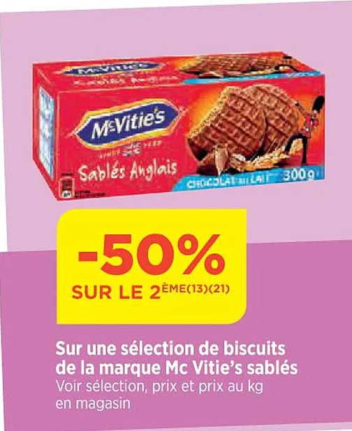 sélection de biscuits de la marque mc vitie's sablés