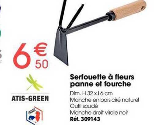 Serfouette à Fleurs Panne Et Fourche