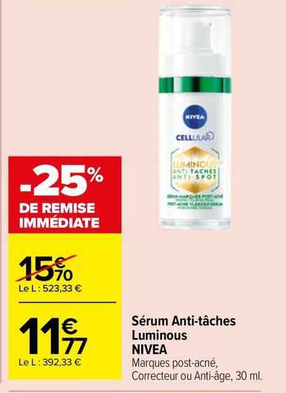 sérum anti-tâches luminous nivea