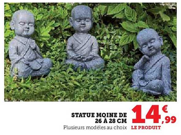 Statue Moine De 26 à 28 Cm