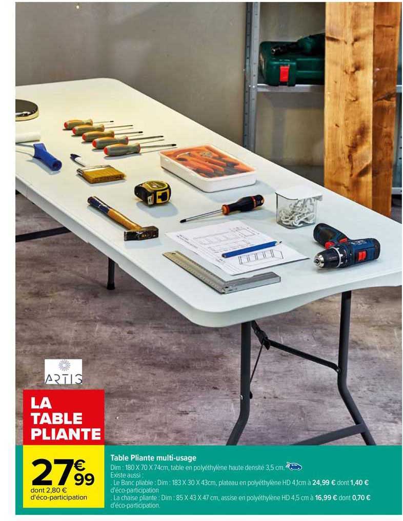 table pliante muti-usage