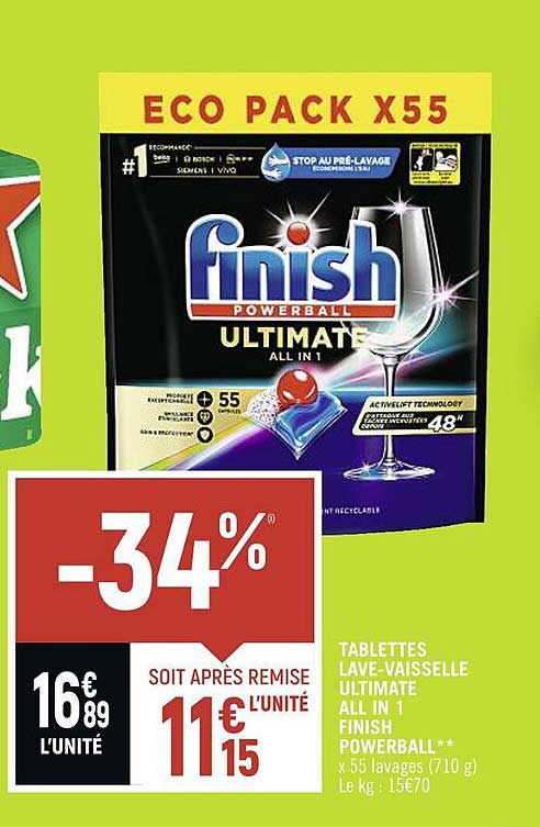 tablettes lave-vaisselle ultimate all in 1 finish powerball