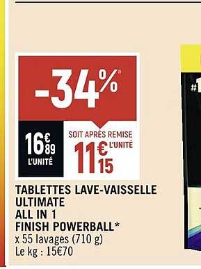 tablettes lave-vaisselle ultimate all in 1 finish powerball