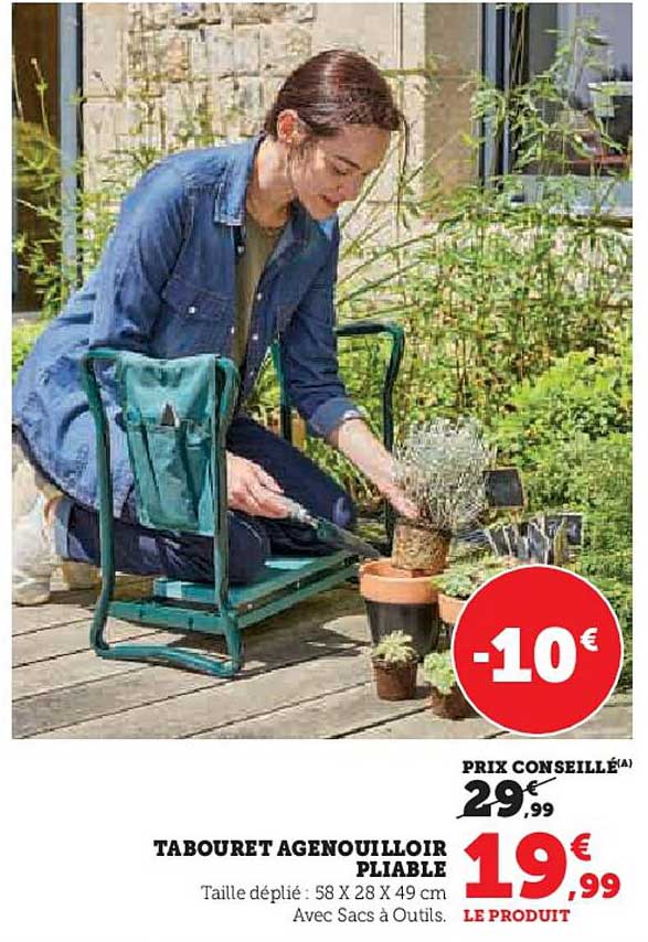 tabouret agenouilloir pliable