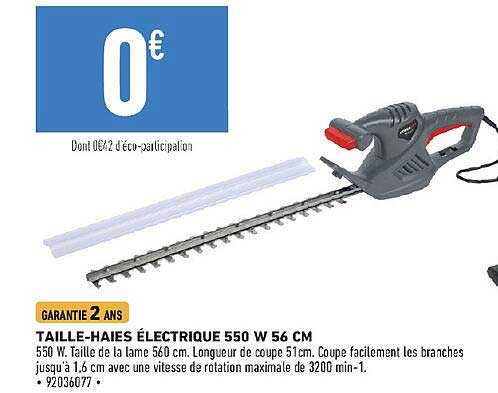 taille-haies électrique 550 w 56 cm
