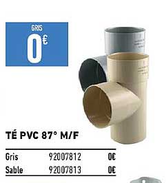 té pvc 87° m/f