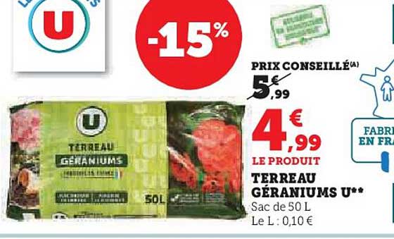 terreau géraniums u