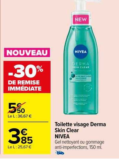 toilette visage derma skin clear nivea