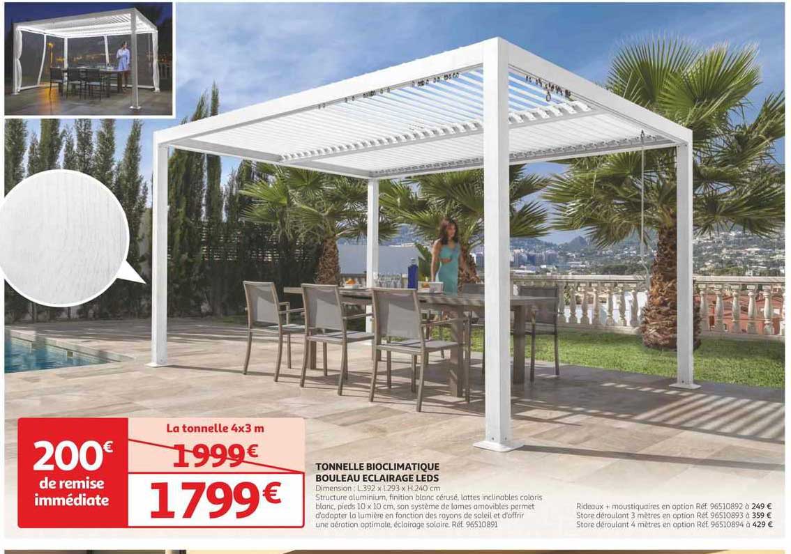 Tonnelle Bioclimatique Bouleau éclairage Leds