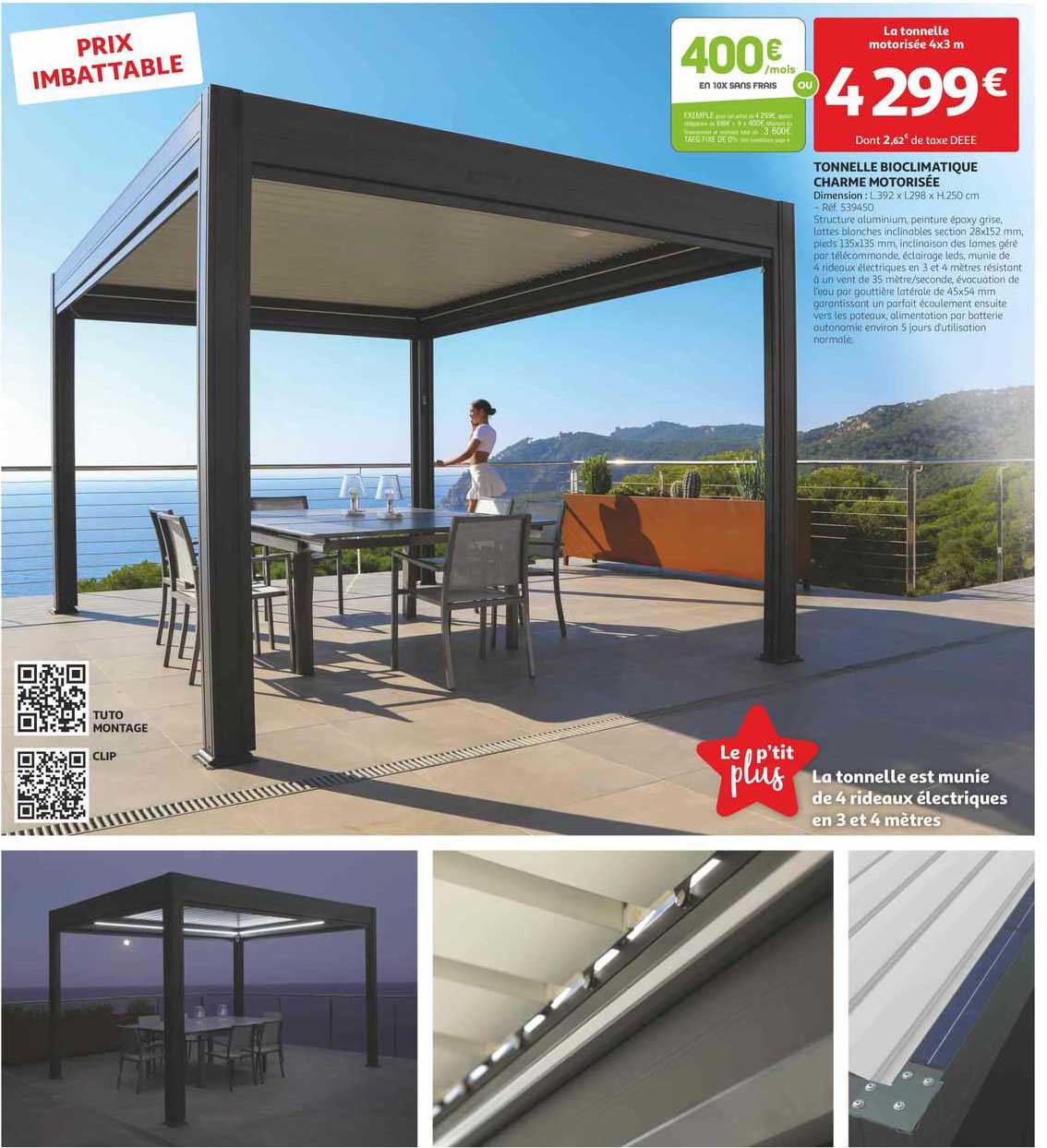 tonnelle bioclimatique charme motorisé