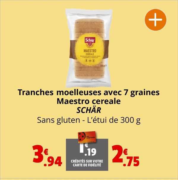 tranches moelleuses avec 7 graines maestro céréale schär