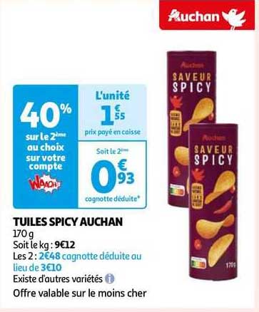 Tuiles Spicy Auchan
