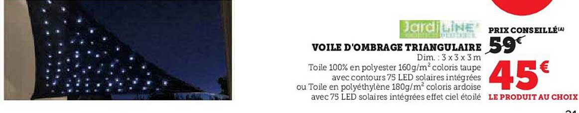 voile d'ombrage triangulaire