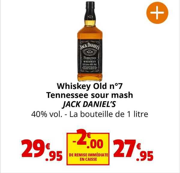 whiskey old n°7 tennessee sour mash jack daniel's