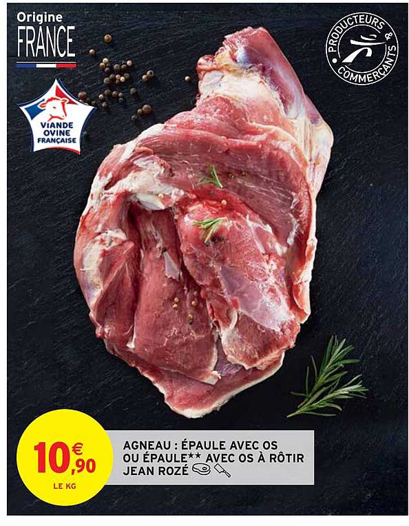 agenau : épaule avec os ou épaul avec os à rôtir jean rozé